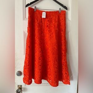 Banana Republic Orange Floral Cutout Skirt